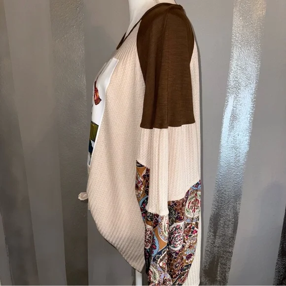 Steven‎ Tyler Top Blousy Big Long Sleeve Shirt Upcycled BOHO Rock Hippie Ladies - Picture 3 of 10